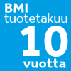 BMI-tuotetakuu 10 vuotta