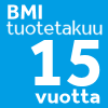 BMI-tuotetakuu 15 vuotta